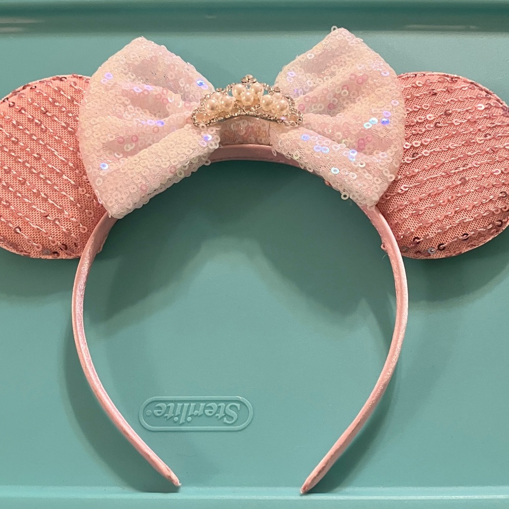Pink Sequin Minnie Mouse Ears Headband